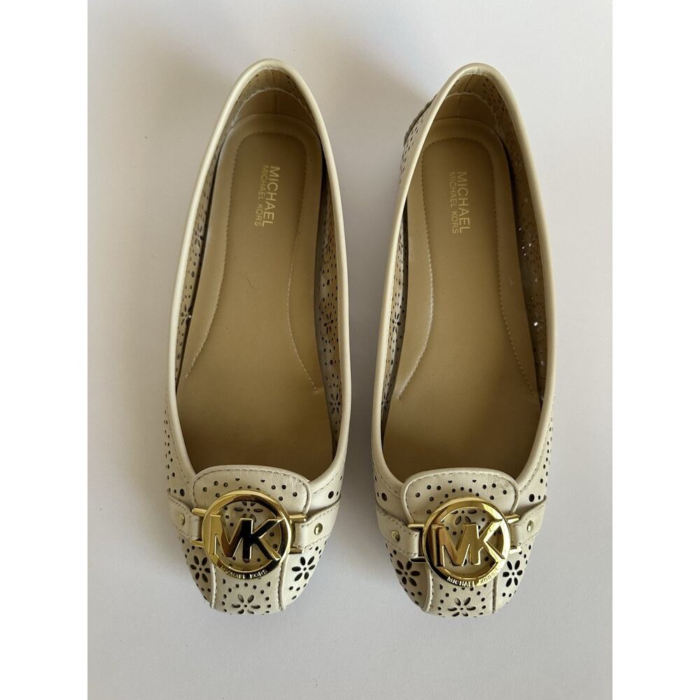 MICHAEL KORS FULTON PERFORATED MOCCASINS LEATHER FLATS 7.5 - Picture 2 of 7